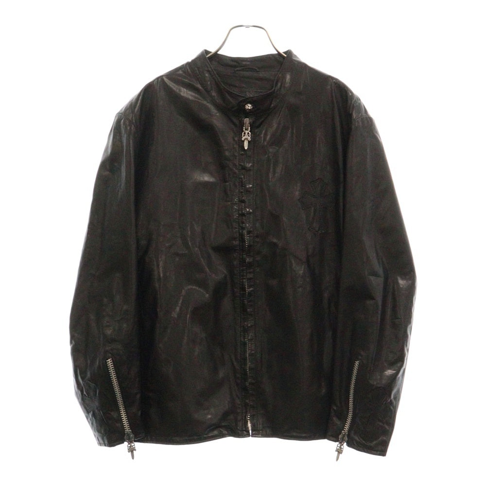 CHROME HEARTS(クロムハーツ) RACING 2 レーシング2 クロスパッチ ラージクロス レザージャケット ブラック