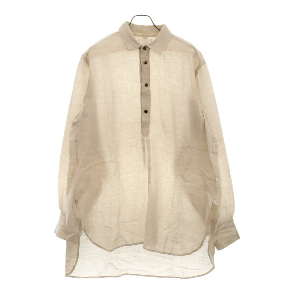 URU(ウル) LINEN SILK GAUZE PULLOVER リネンシルクガーゼ プルオーバー 長袖シャツ アイボリー 20SLSG03