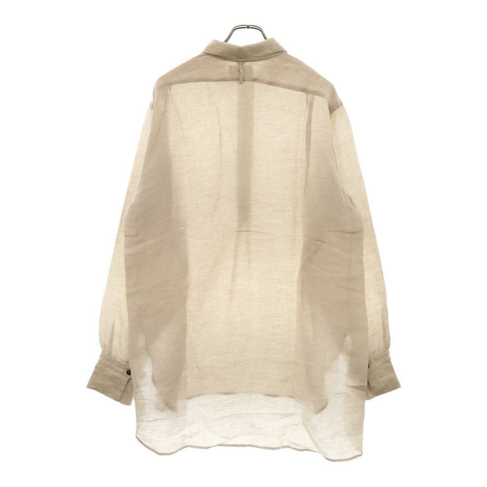 URU(ウル) LINEN SILK GAUZE PULLOVER リネンシルクガーゼ プルオーバー 長袖シャツ アイボリー 20SLSG03