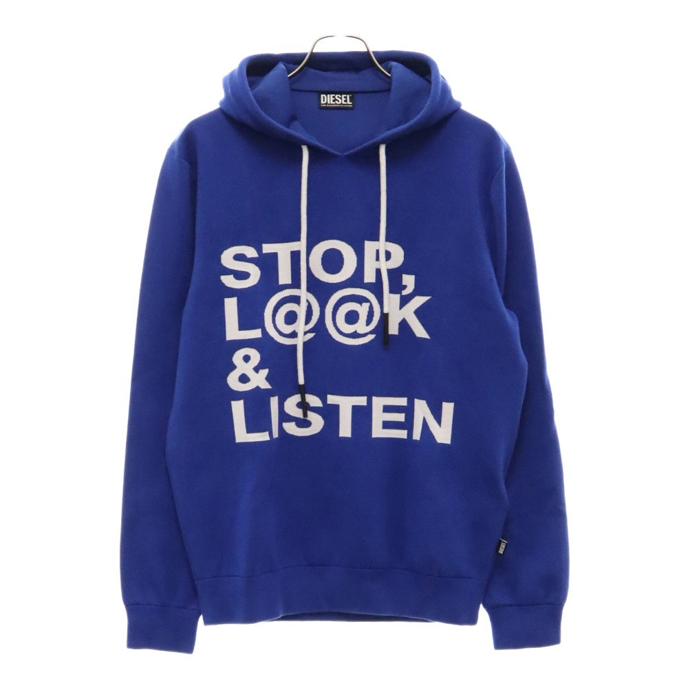 DIESEL(ディーゼル) K-ORIENTAL フロントプリント スウェット プルオーバーパーカー フーディー ブルー A02857 OJCAV