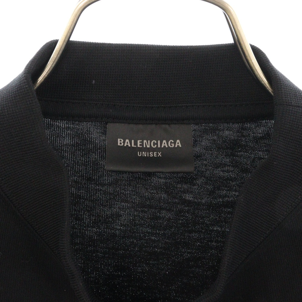 BALENCIAGA(バレンシアガ) Paris StrassラインストーンオーバーサイズTシャツ ブラック 787349 TRVL5