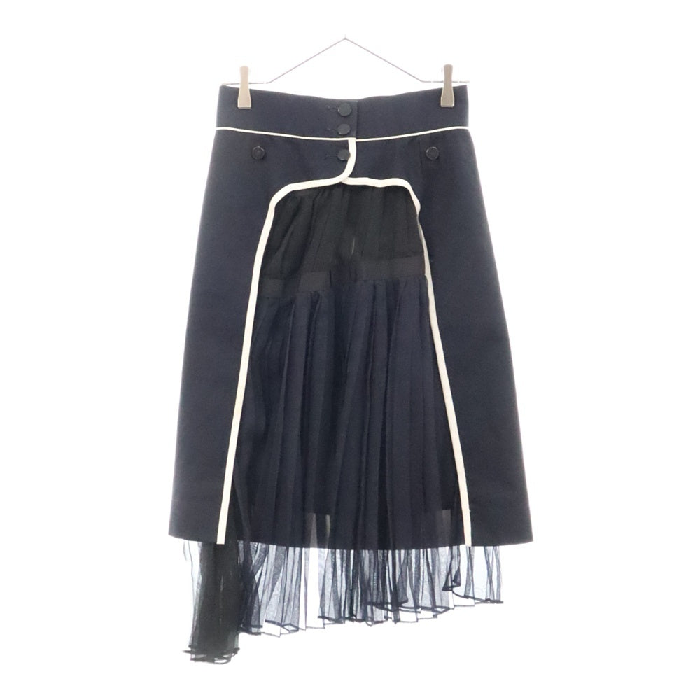 Sacai(サカイ) ラッププリーツ 巻きスカート レディース ネイビー 15-02232