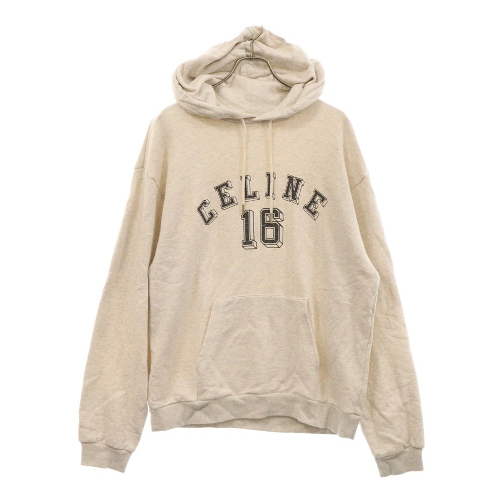CELINE(セリーヌ) 16 ルーズロゴプリント スウェット プルオーバーパーカー グレー 2Y89F765N