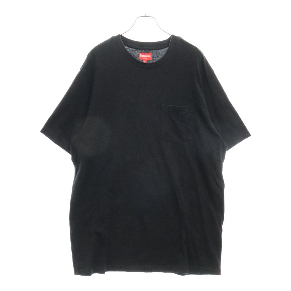 SUPREME(シュプリーム) 21SS Laser Cut S Logo Pocket Tee Laser Cut S Logo Pocket Tee レーザーカット エスロゴ ポケット 半袖Tシャツカットソー ブラック