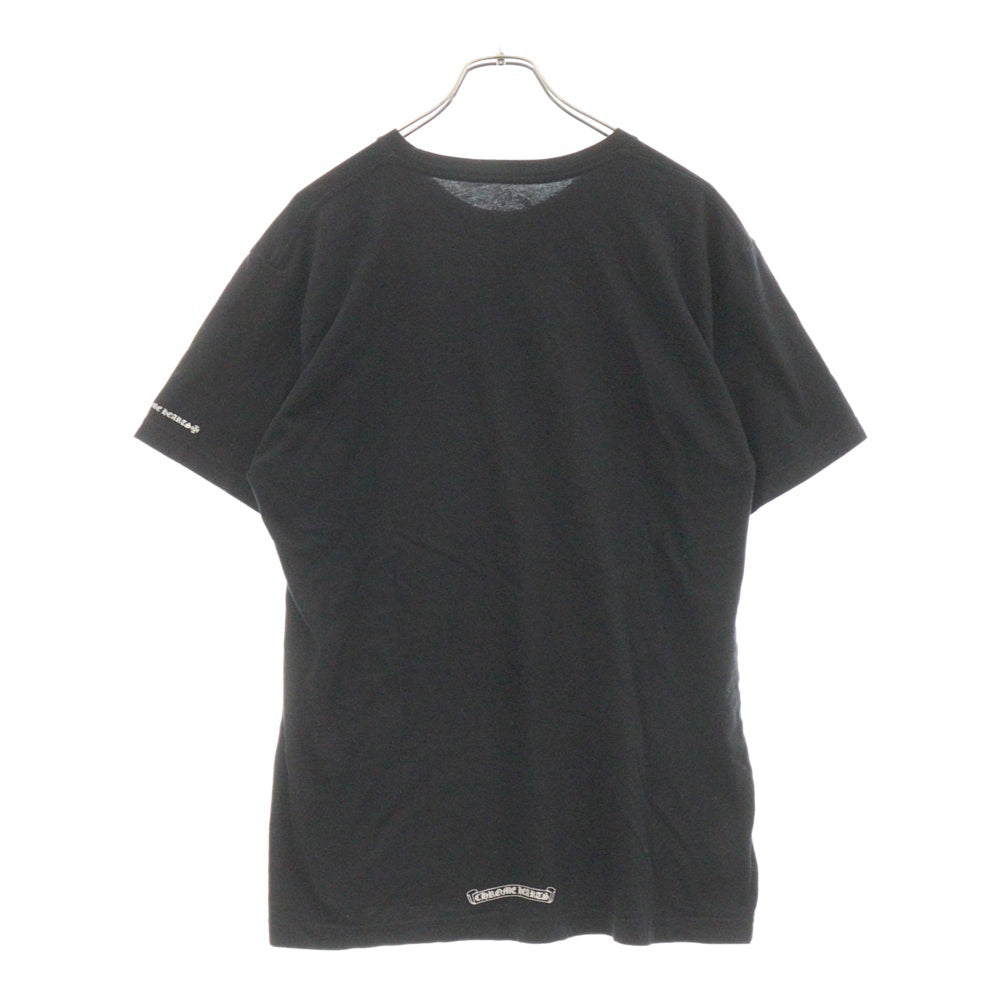 CHROME HEARTS(クロムハーツ) NECK LOGO TEE ネックロゴプリント クルーネック 半袖Tシャツ カットソー ブラック