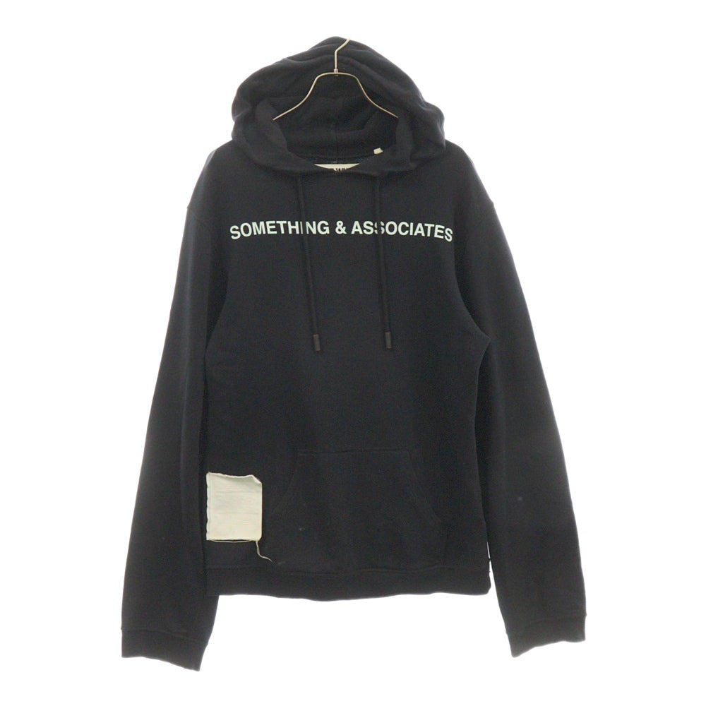 OFF-WHITE(オフホワイト) Something & Associates ロゴプリント スウェット プルオーバー パーカー ブラック OMBB034T19003049