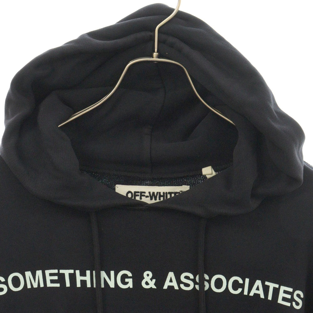 OFF-WHITE(オフホワイト) Something & Associates ロゴプリント スウェット プルオーバー パーカー ブラック OMBB034T19003049