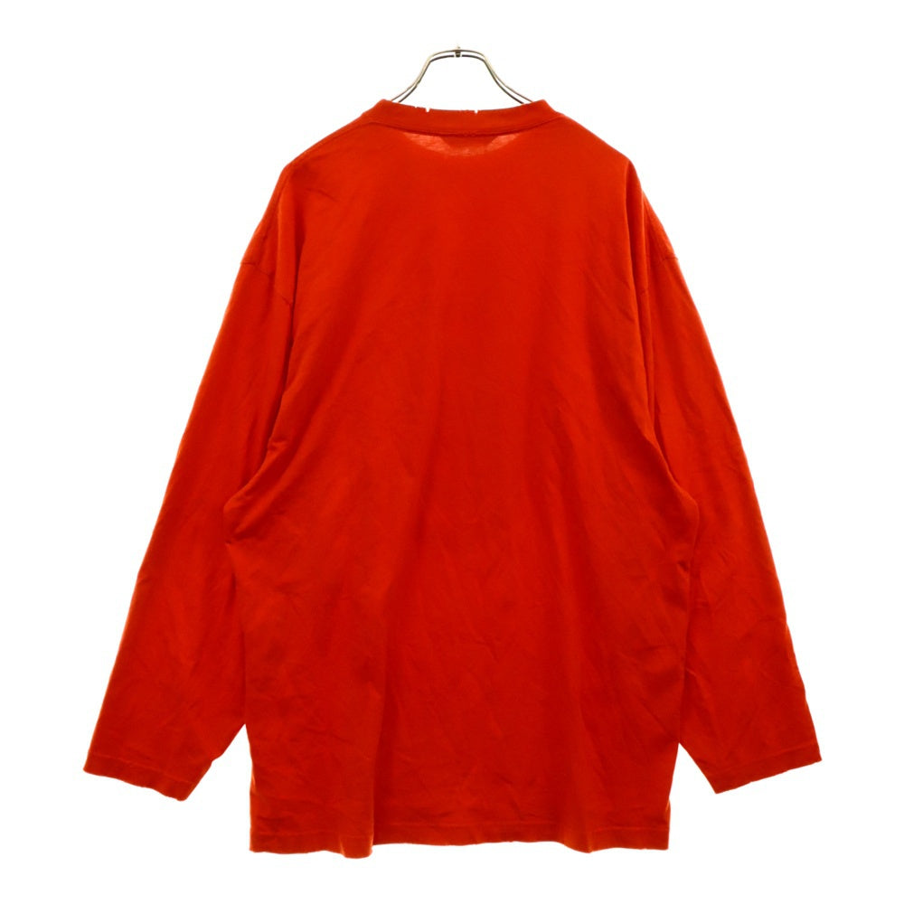 BALENCIAGA(バレンシアガ) 20AW Blurry L/S Tee デストロイ加工 長袖Tシャツ レッド 641667 TJV92