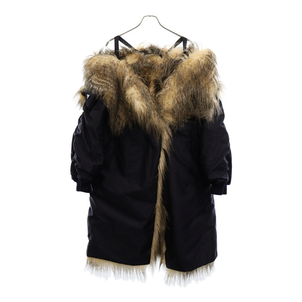 PRADA(プラダ) 21AW Oversize Re-Nylon オーバーサイズ リナイロン ファー トレンチコート レインコート ネイビー レディース 29Y995 S212 1ZYK