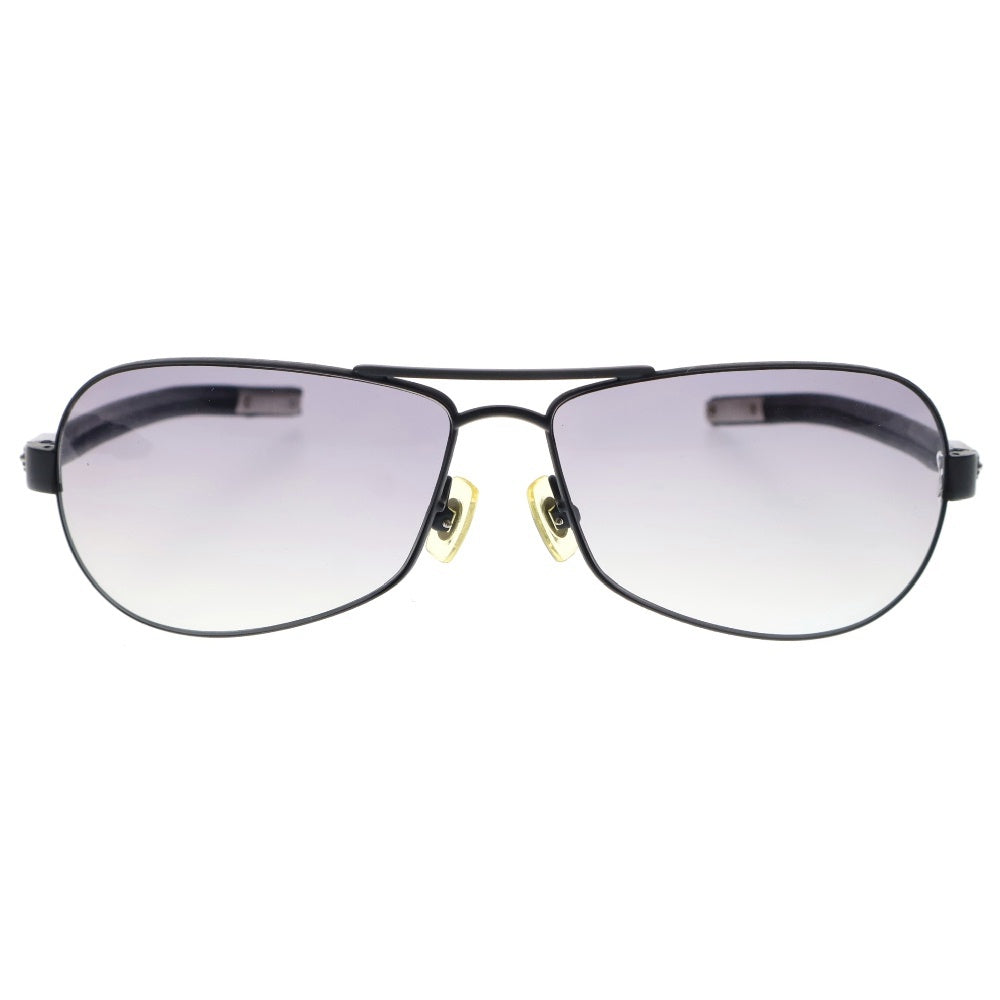 CHROME HEARTS(クロムハーツ) RED RIOT CHプラスレザーテンプル カラーレンズ ティアドロップ サングラス アイウェア 眼鏡 ブラック/シルバー