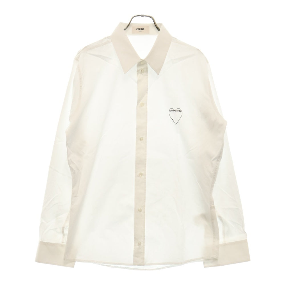 CELINE(セリーヌ) Artist Embroidered Shirt In Cotton Poplin アーティスト エンブロイダード コットン ポプリン 長袖シャツ ホワイト 2C736091F