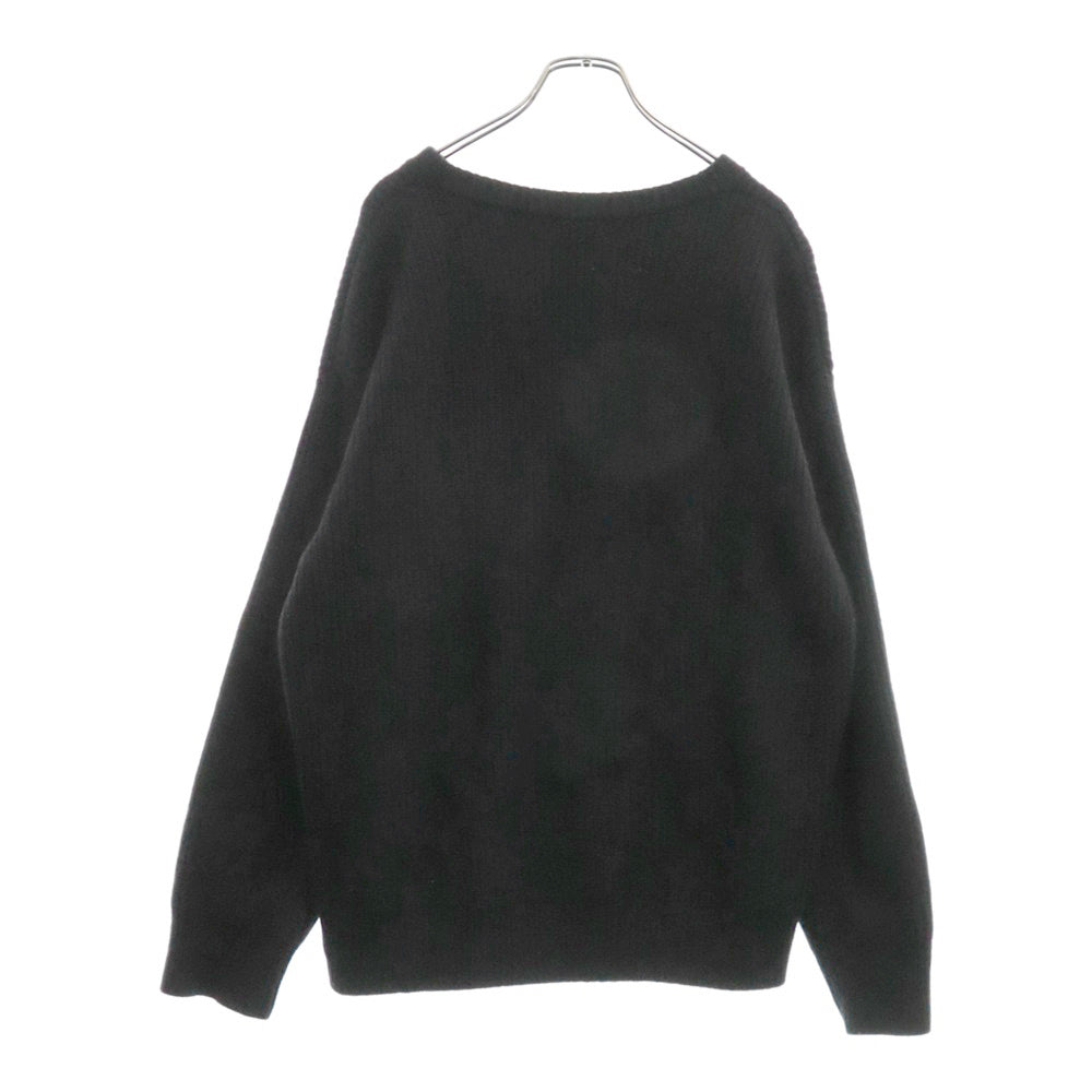 CELINE(セリーヌ) 21AW Oversized Celine Sweater In Ribbed Wool ロゴ刺繍 オーバーサイズ ウールニット セーター ブラック 2A19R423P
