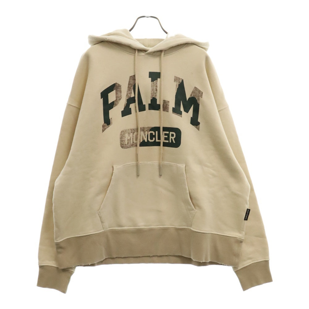 MONCLER(モンクレール) 23AW ×Palm Angels Logo Pullover Parka パームエンジェルス ロゴ スウェットプルオーバーパーカー アイボリー I209L8G00009