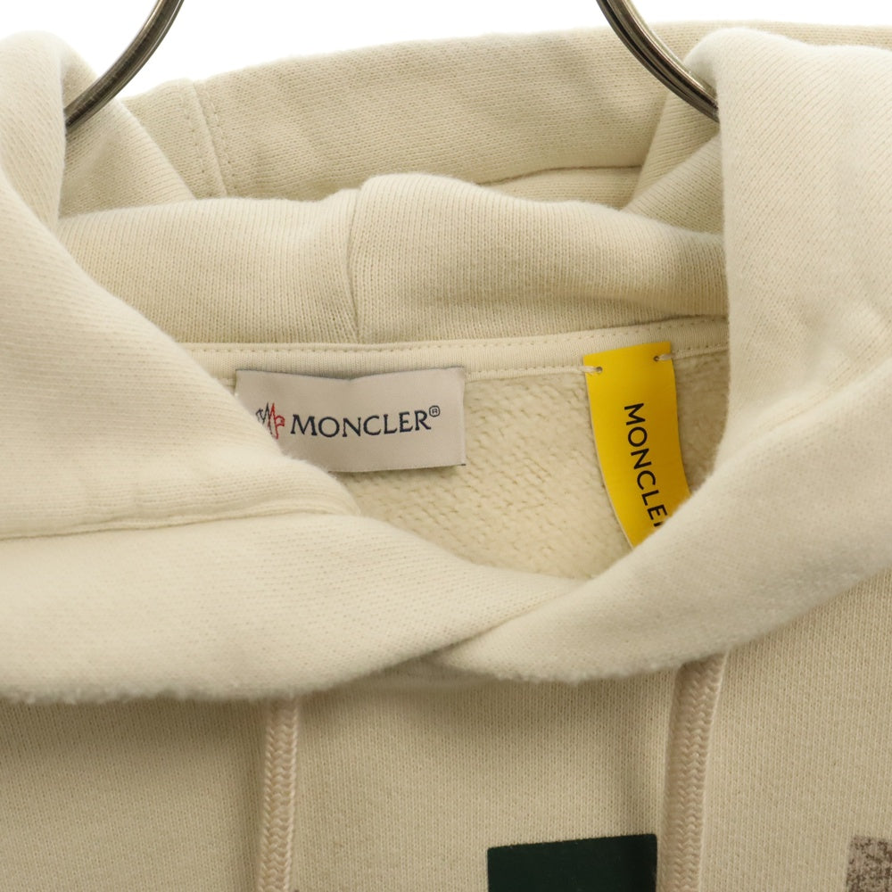 MONCLER(モンクレール) 23AW ×Palm Angels Logo Pullover Parka パームエンジェルス ロゴ スウェットプルオーバーパーカー アイボリー I209L8G00009