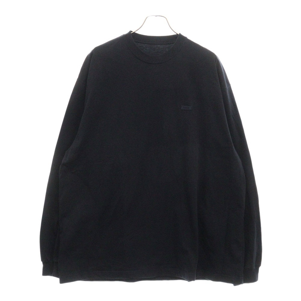 ENNOY(エンノイ) 24SS L/S T-Shirts ロゴパッチ付き 長袖カットソー ロンT ロングスリーブ ネイビー SS24BRENCT03NTL