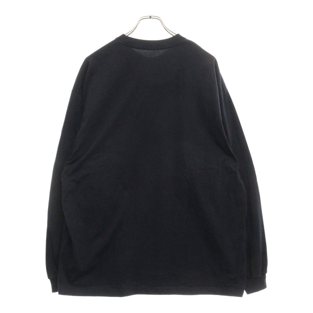 ENNOY(エンノイ) 24SS L/S T-Shirts ロゴパッチ付き 長袖カットソー ロンT ロングスリーブ ネイビー SS24BRENCT03NTL