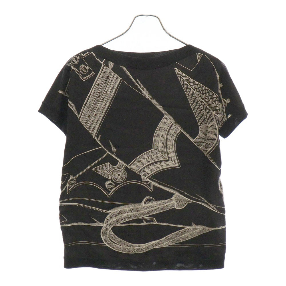 HERMES(エルメス) ツイルレーヌ ニット ショートスリーブ 半袖Tシャツ ブラック レディース