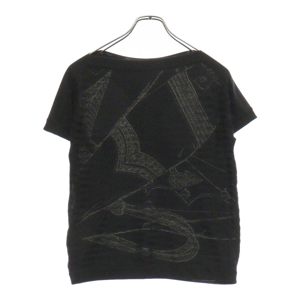 HERMES(エルメス) ツイルレーヌ ニット ショートスリーブ 半袖Tシャツ ブラック レディース