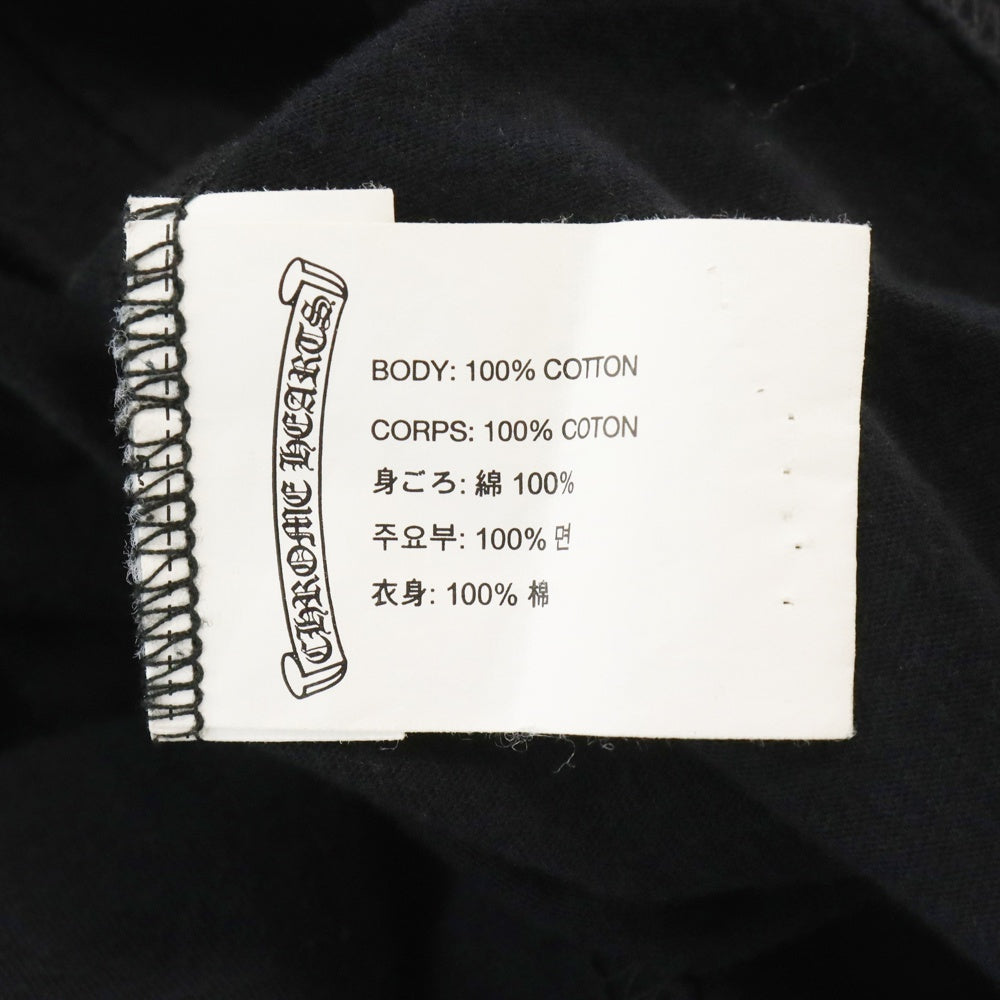 CHROME HEARTS(クロムハーツ) FUCK YOU USA STRIPE LOGO L/S TEE ファックユー ネオン ストライプロゴ クルーネック 長袖Tシャツ カットソー ブラック/ピンク