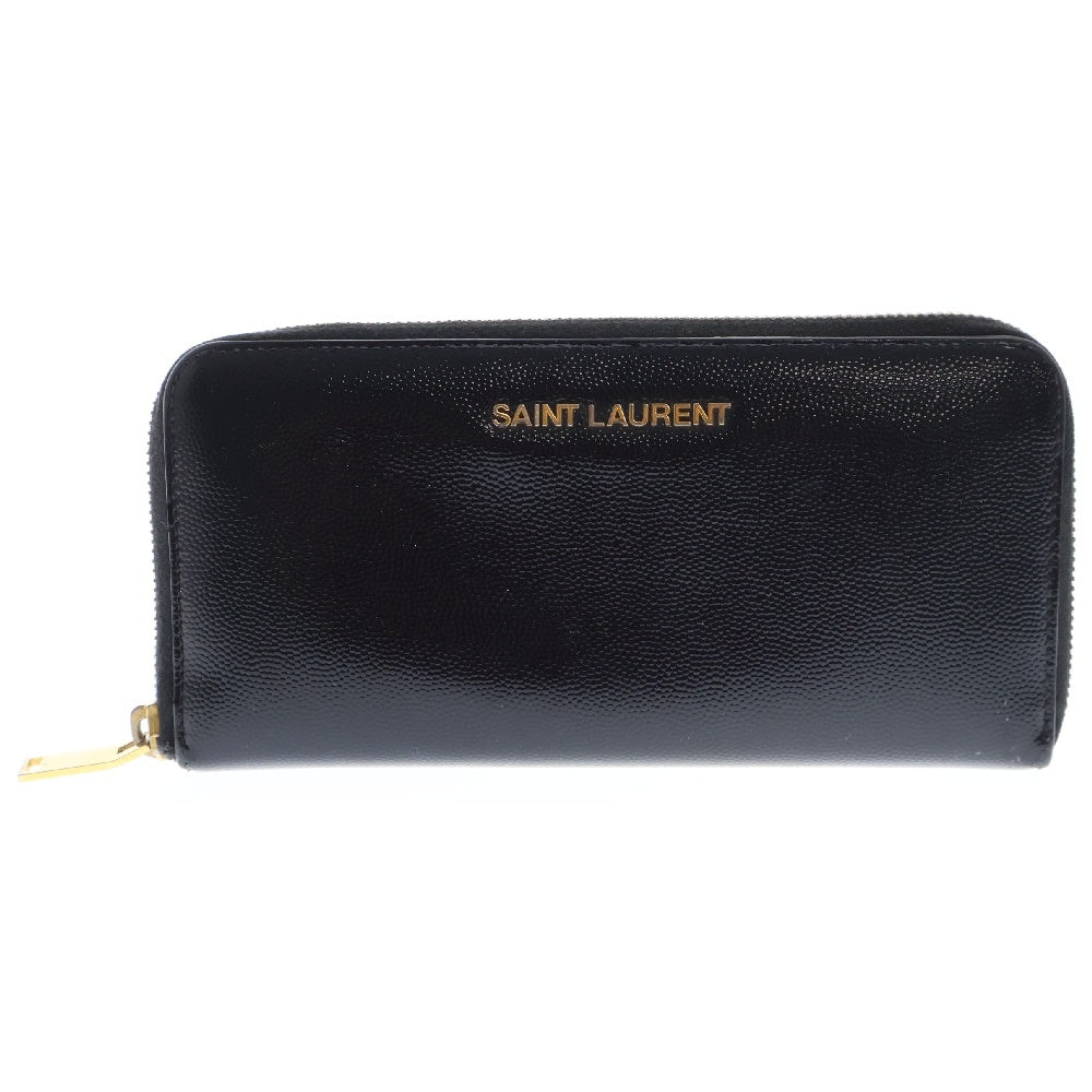 SAINT LAURENT PARIS(サンローランパリ) CLASSIC LETTERS ZIP AROUND ラウンドファスナー ウォレット 財布 ブラック