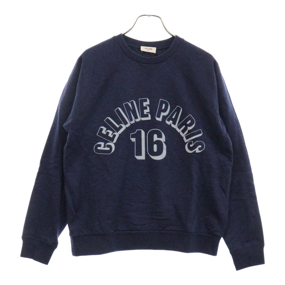 CELINE(セリーヌ) 22AW カシミア混 ロゴ スウェット トレーナー ネイビー 2Y148559K レディース