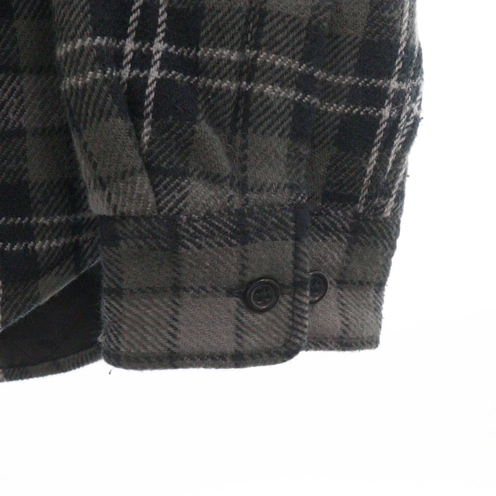 SUPREME(シュプリーム) 23AW Tartan Flannel Hooded Shirt フード付き 裏地キルティング タータンチェック フランネル 長袖シャツ ブラック