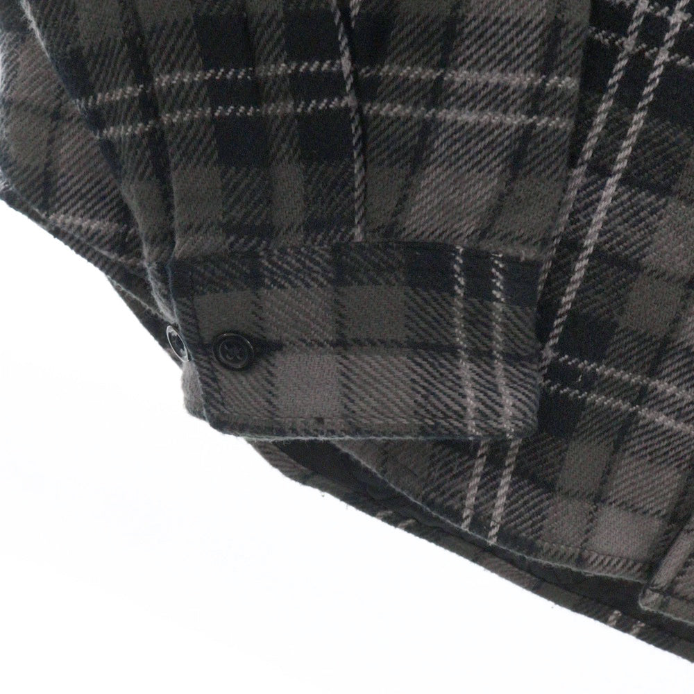 SUPREME(シュプリーム) 23AW Tartan Flannel Hooded Shirt フード付き 裏地キルティング タータンチェック フランネル 長袖シャツ ブラック