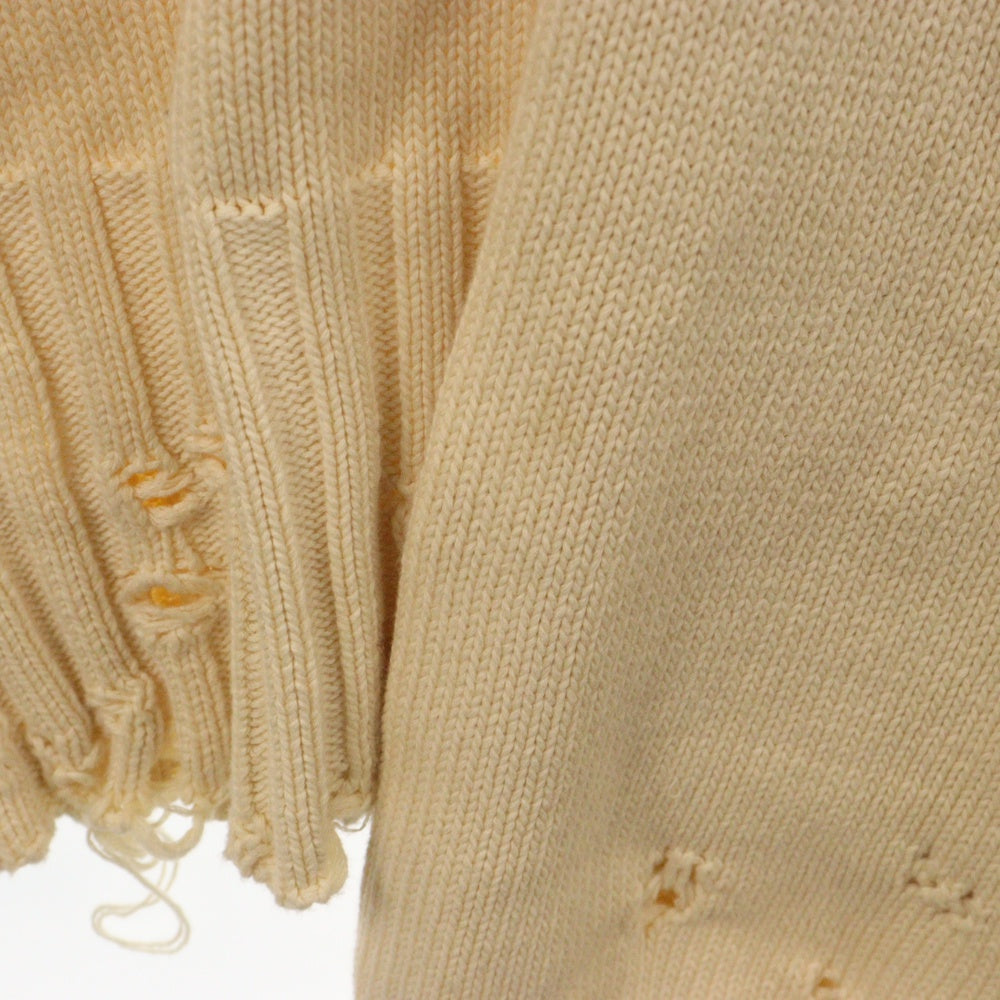 MARNI(マルニ) 22AW KNITWEAR コットンダメージ クルーネック ニットセーター ベージュ GCMG0210A0 UFC652