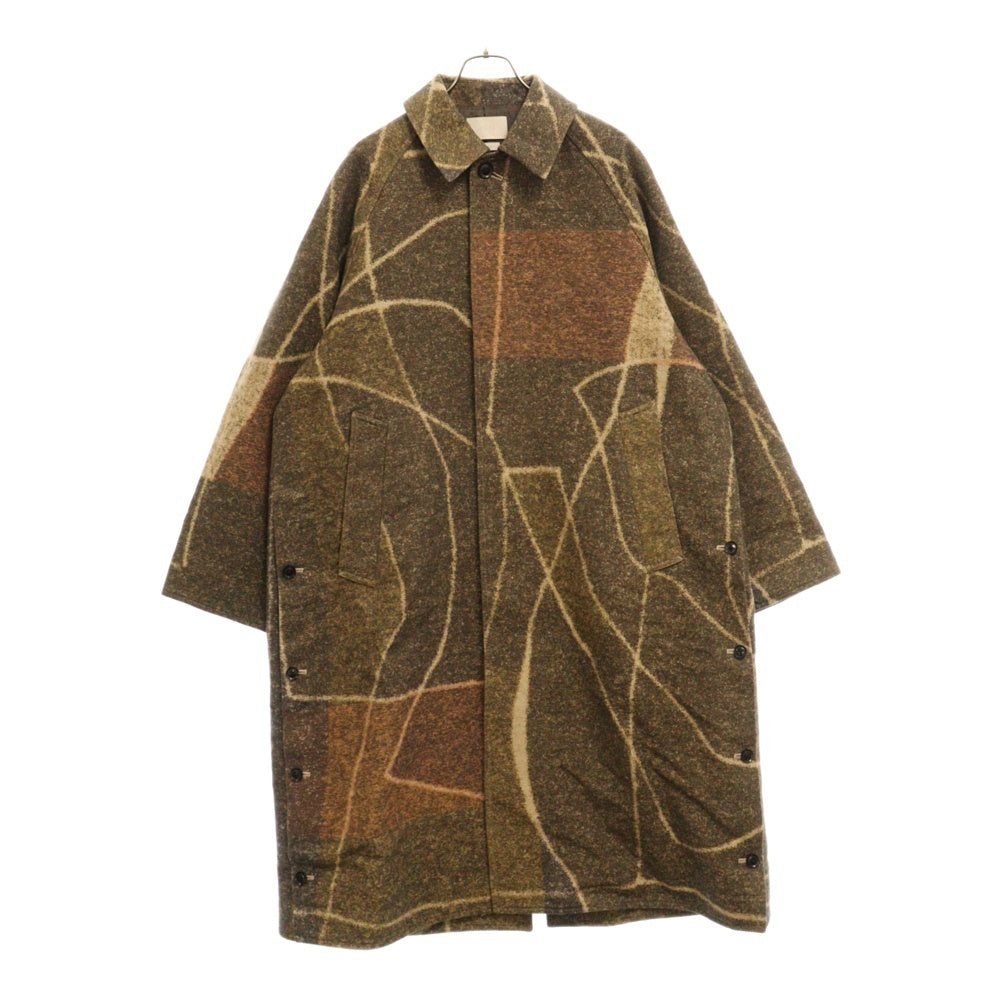 YOKE(ヨーク) 23AW JACQUARD BALMACAAN COAT ジャガード バルマカン ステンカラーコート マルチ YK23FW0524C