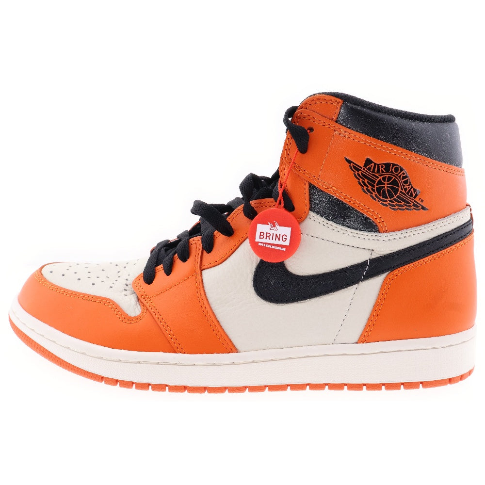 NIKE(ナイキ) AIR JORDAN1 RETRO HIGH エアジョーダン シャッタードバックボード ハイカットスニーカー オレンジ/ホワイト 555088-113 US10.5/28.5cm