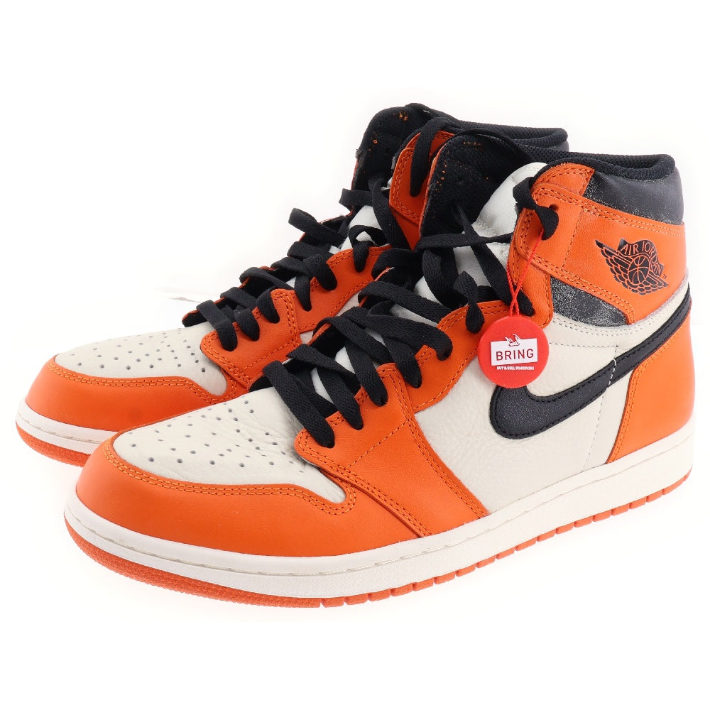 NIKE(ナイキ) AIR JORDAN1 RETRO HIGH エアジョーダン シャッタードバックボード ハイカットスニーカー オレンジ/ホワイト 555088-113 US10.5/28.5cm