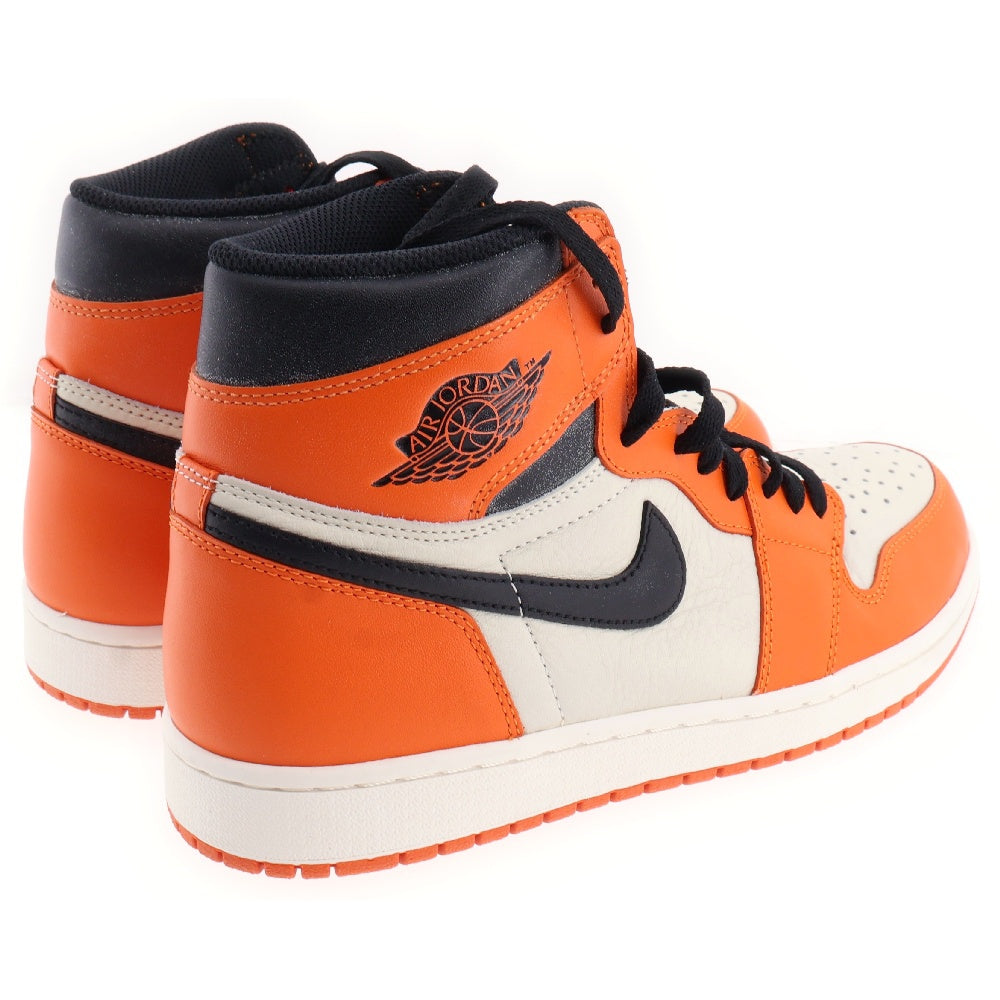 NIKE(ナイキ) AIR JORDAN1 RETRO HIGH エアジョーダン シャッタードバックボード ハイカットスニーカー オレンジ/ホワイト 555088-113 US10.5/28.5cm