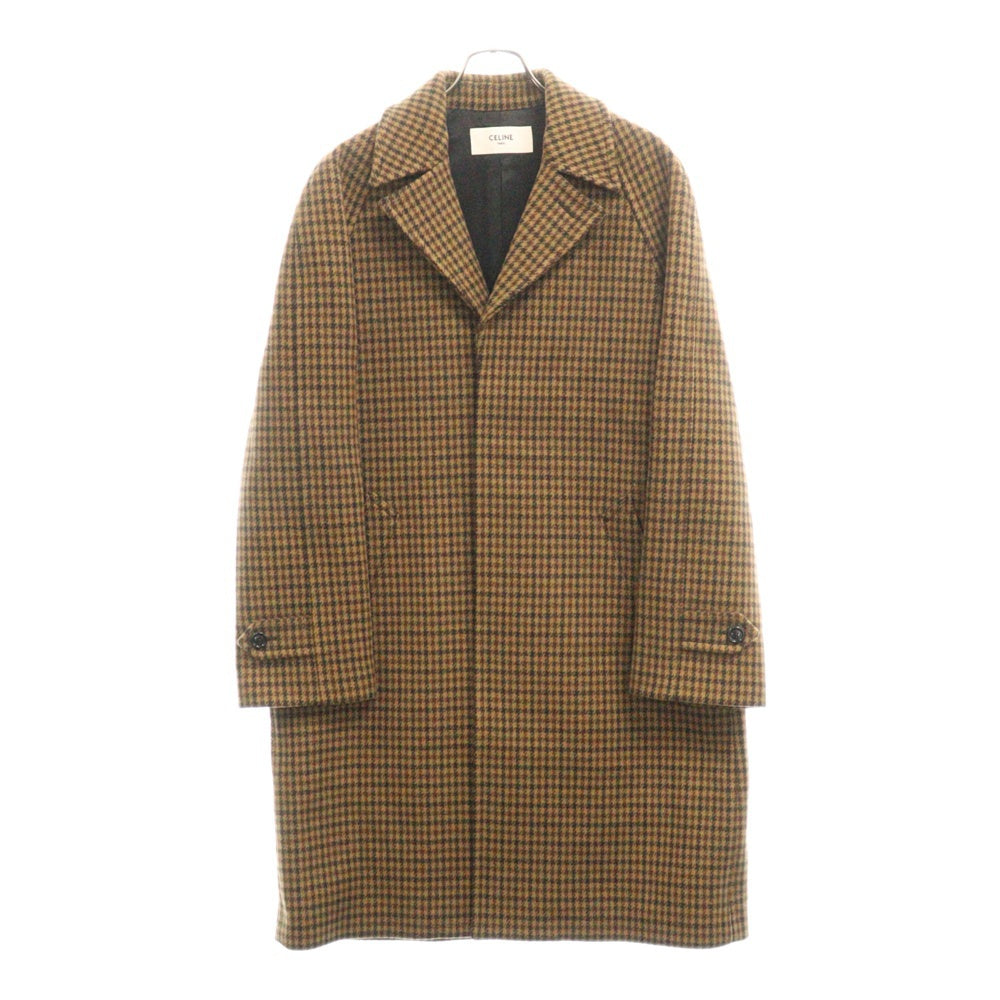 CELINE(セリーヌ) 21AW エディ期 千鳥格子 ウール チェスターコート ブラウン 2M279673K