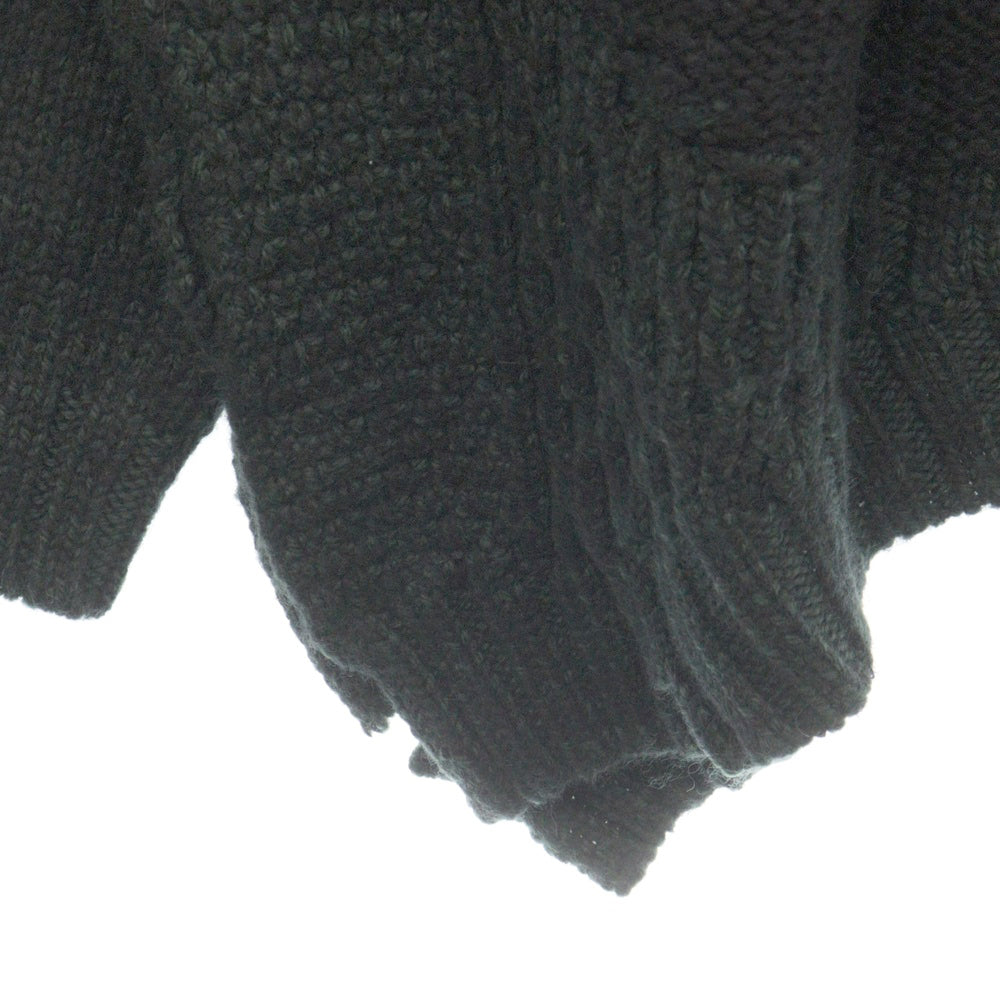 MM6 Maison Margiela(エムエムシックスメゾンマルジェラ) 22AW DISTRESSED KNIT SWEATER オーバーサイズ ニットセーター グリーン/ブラック S62GP0070