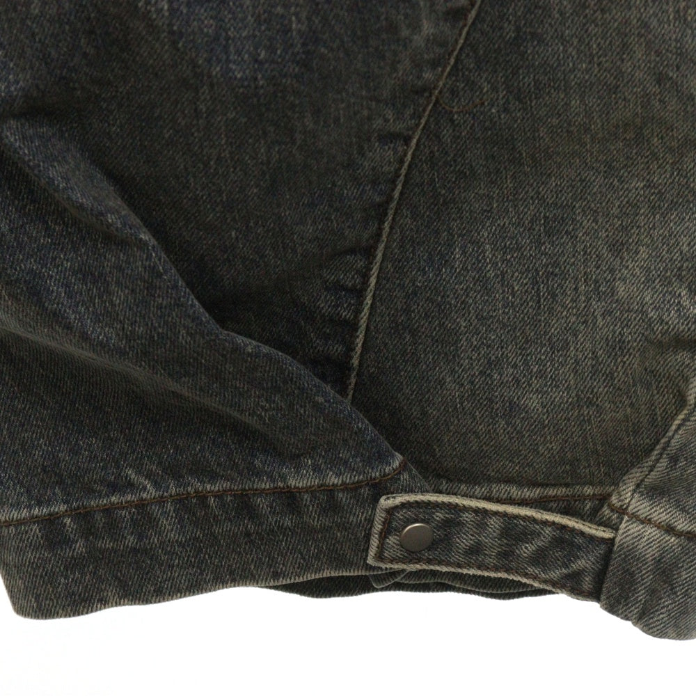 HALEINE(アレンヌ) サイド デザイン ワイド デニム パンツ インディゴ