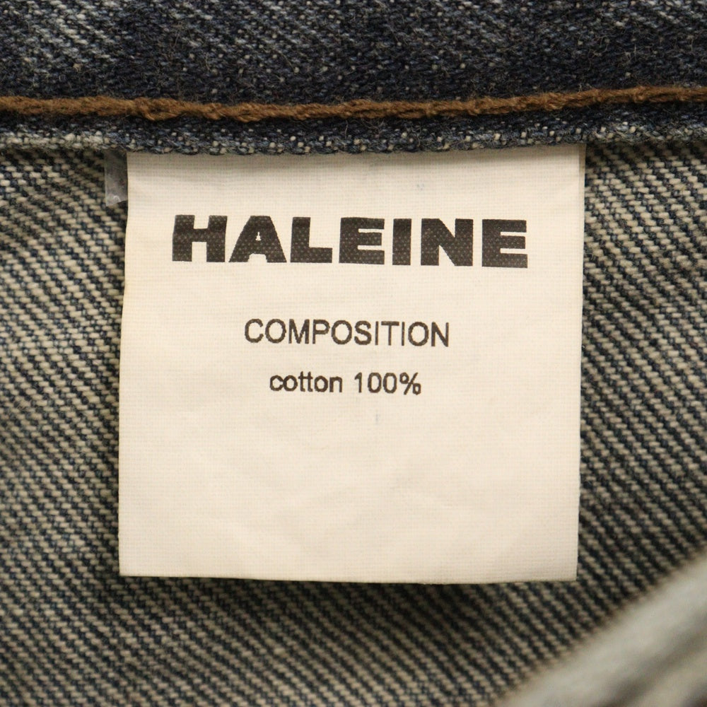 HALEINE(アレンヌ) サイド デザイン ワイド デニム パンツ インディゴ