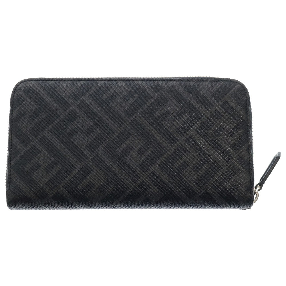 FENDI(フェンディ) ズッカ ダイアゴナル ジップアラウンドウォレット ラウンドファスナー長財布 ブラック7M0210