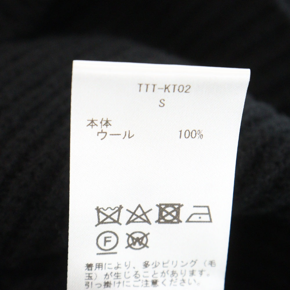TTT_MSW(ティーモダンストリートウェア) クルーネック ウール ニットセーター ブラック TTT-KT02