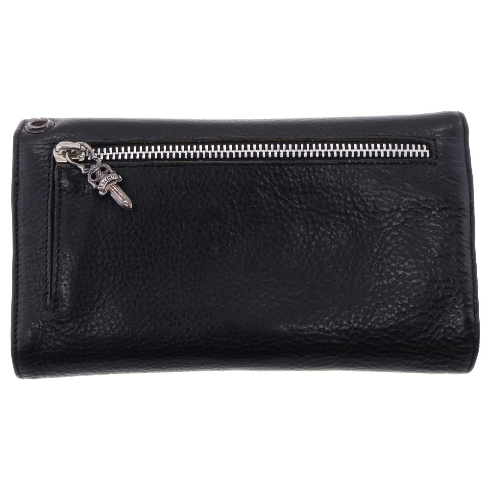 CHROME HEARTS(クロムハーツ) WAVE CROSS BALL ウェーブ ウォレット クロスボールボタン 長財布 ブラック