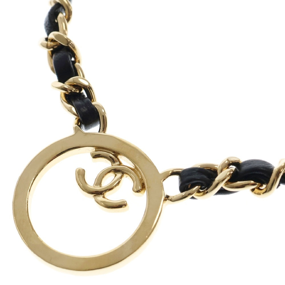 CHANEL(シャネル) ココマーク サークルトップ チェーン ネックレス ブラック/ゴールド レディース
