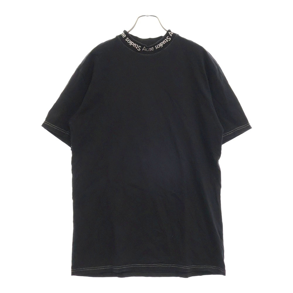 Acne Studios(アクネ ストゥディオズ) 17SS GOJINA DYED ネックロゴ 半袖Tシャツ カットソー ブラック 15U173