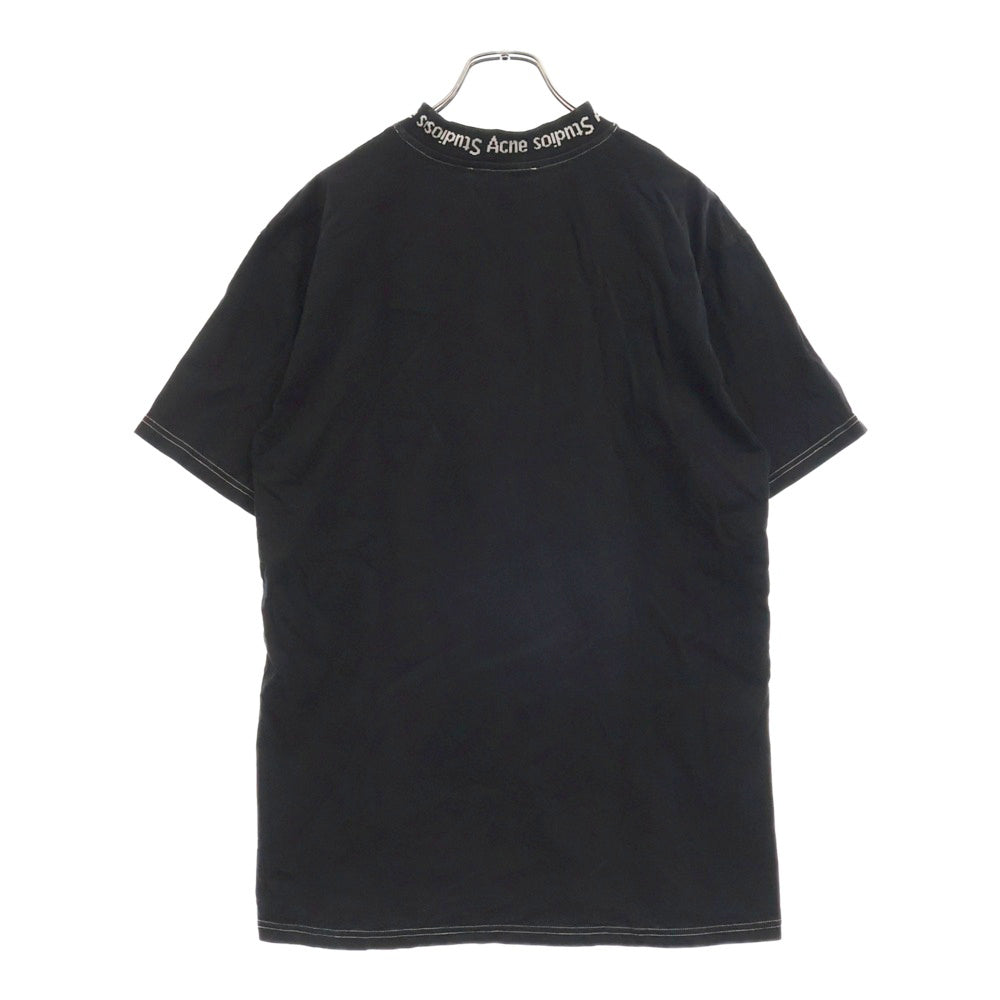 Acne Studios(アクネ ストゥディオズ) 17SS GOJINA DYED ネックロゴ 半袖Tシャツ カットソー ブラック 15U173