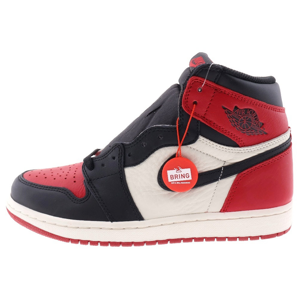 NIKE(ナイキ) AIR JORDAN 1 RETRO HIGH OG BRED TOE エアジョーダン ブレッドトゥ ハイカットスニーカー レッド/ブラック US8/26cm 555088-610