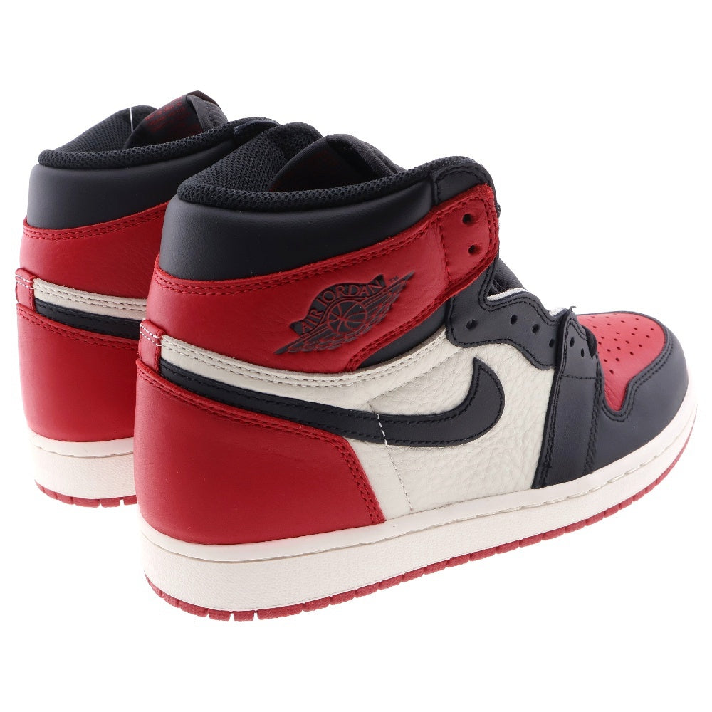 NIKE(ナイキ) AIR JORDAN 1 RETRO HIGH OG BRED TOE エアジョーダン ブレッドトゥ ハイカットスニーカー レッド/ブラック US8/26cm 555088-610