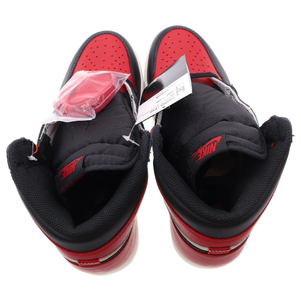 NIKE(ナイキ) AIR JORDAN 1 RETRO HIGH OG BRED TOE エアジョーダン ブレッドトゥ ハイカットスニーカー レッド/ブラック US8/26cm 555088-610