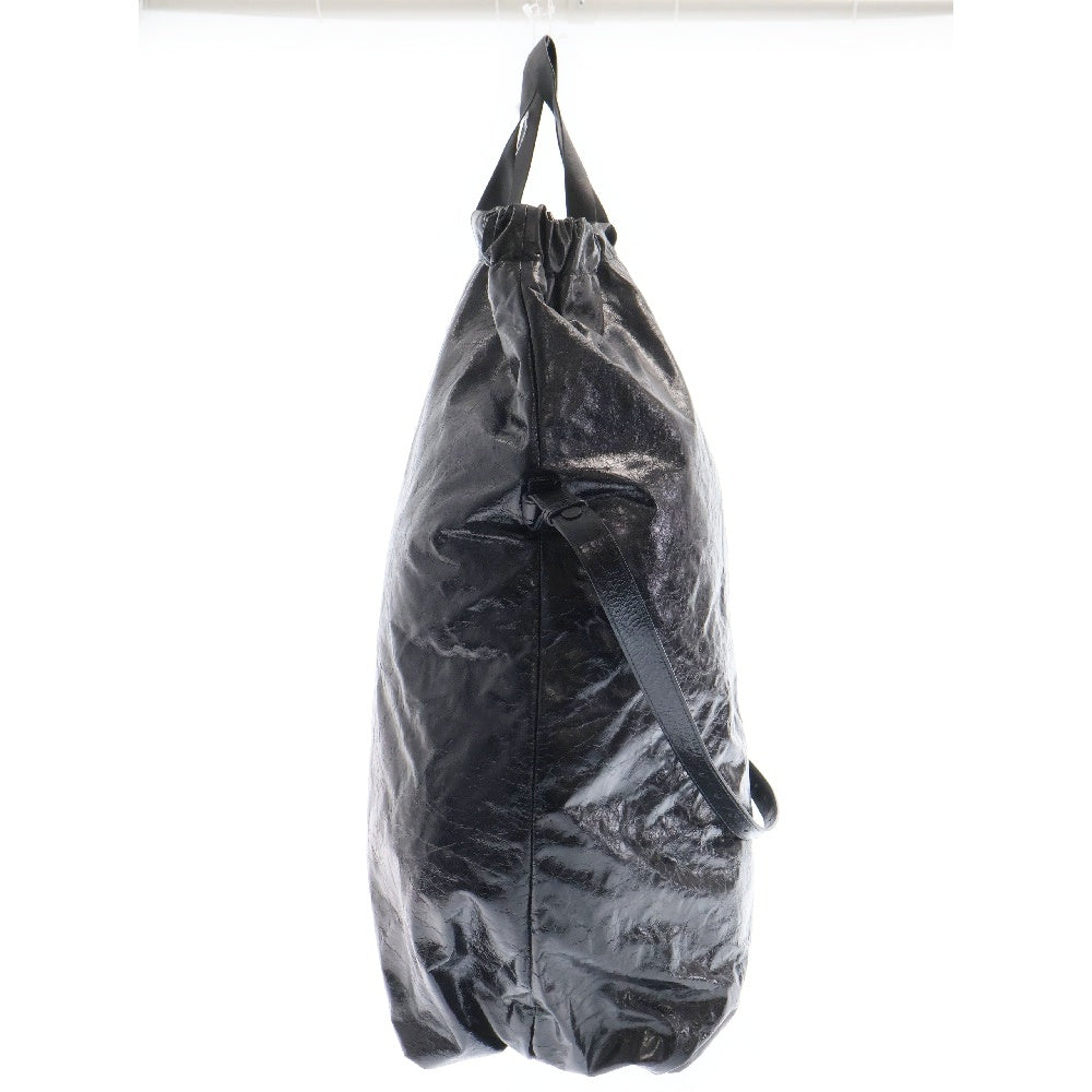 BALENCIAGA(バレンシアガ) 24SS TRASH BAG トラッシュバッグ レザー ショルダーバッグ ブラック 716897