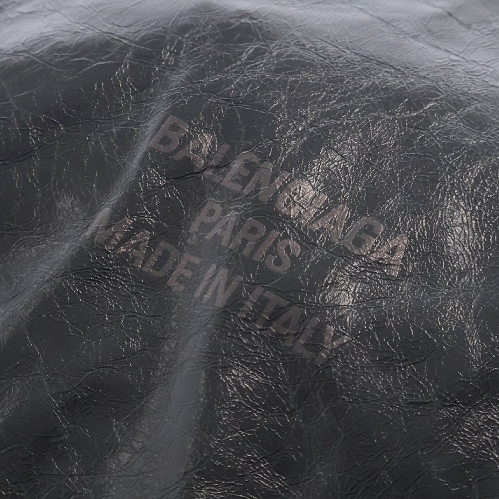 BALENCIAGA(バレンシアガ) 24SS TRASH BAG トラッシュバッグ レザー ショルダーバッグ ブラック 716897
