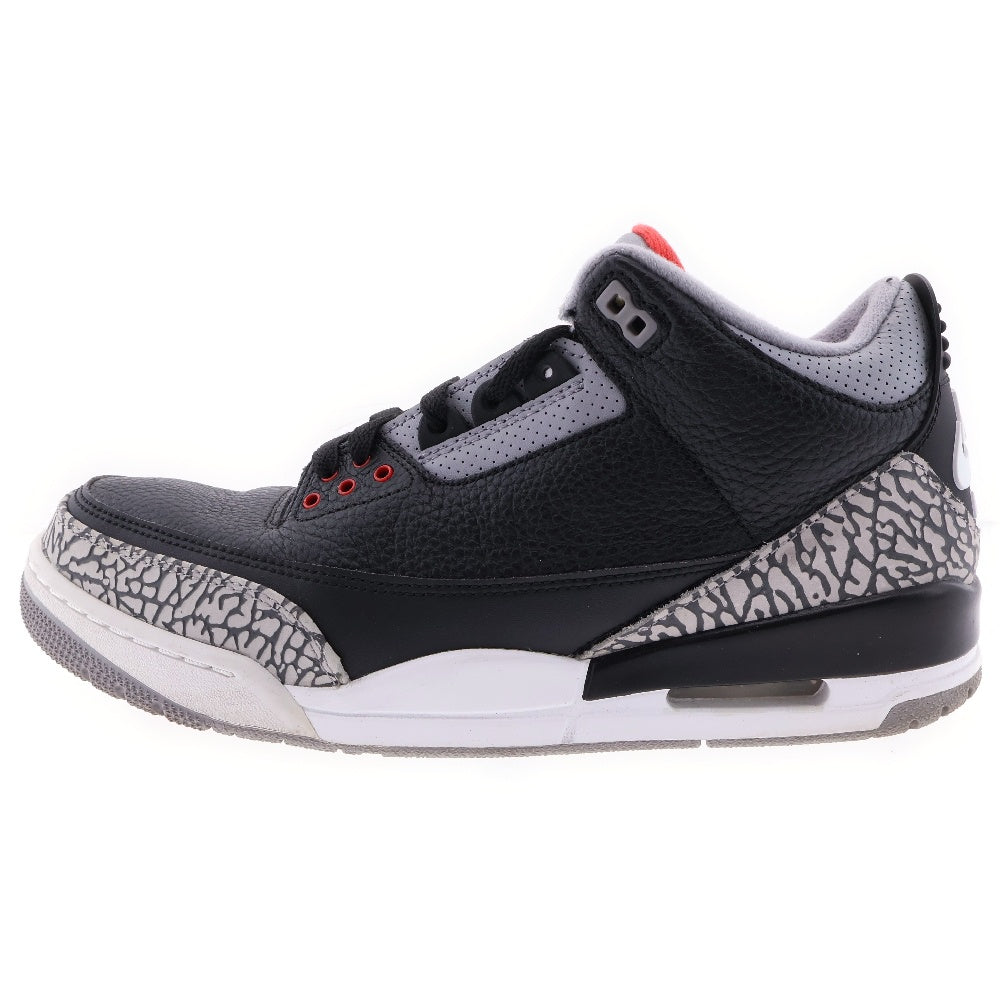 NIKE(ナイキ) AIR JORDAN 3 RETRO OG BLACK CEMENT エアジョーダン3 レトロ ブラックセメント ミッドカットスニーカー ブラック US10.5/28.5cm 854262-001