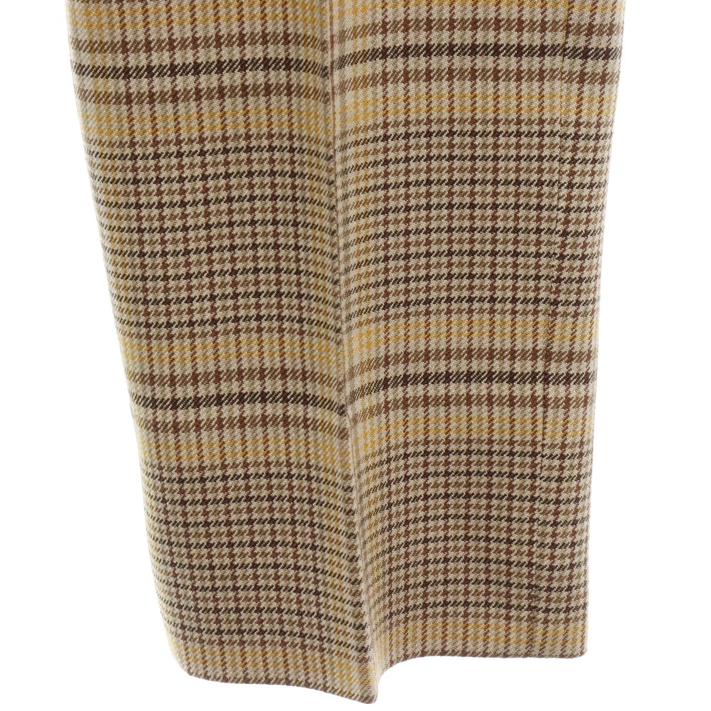 AURALEE(オーラリー) 19AW WOOL SERGE CHECK NARROW SLACKS WOOL SERGE NARROW SLACKS ウール セージ ナロー スラックス パンツ ブラウン A9AP03SC