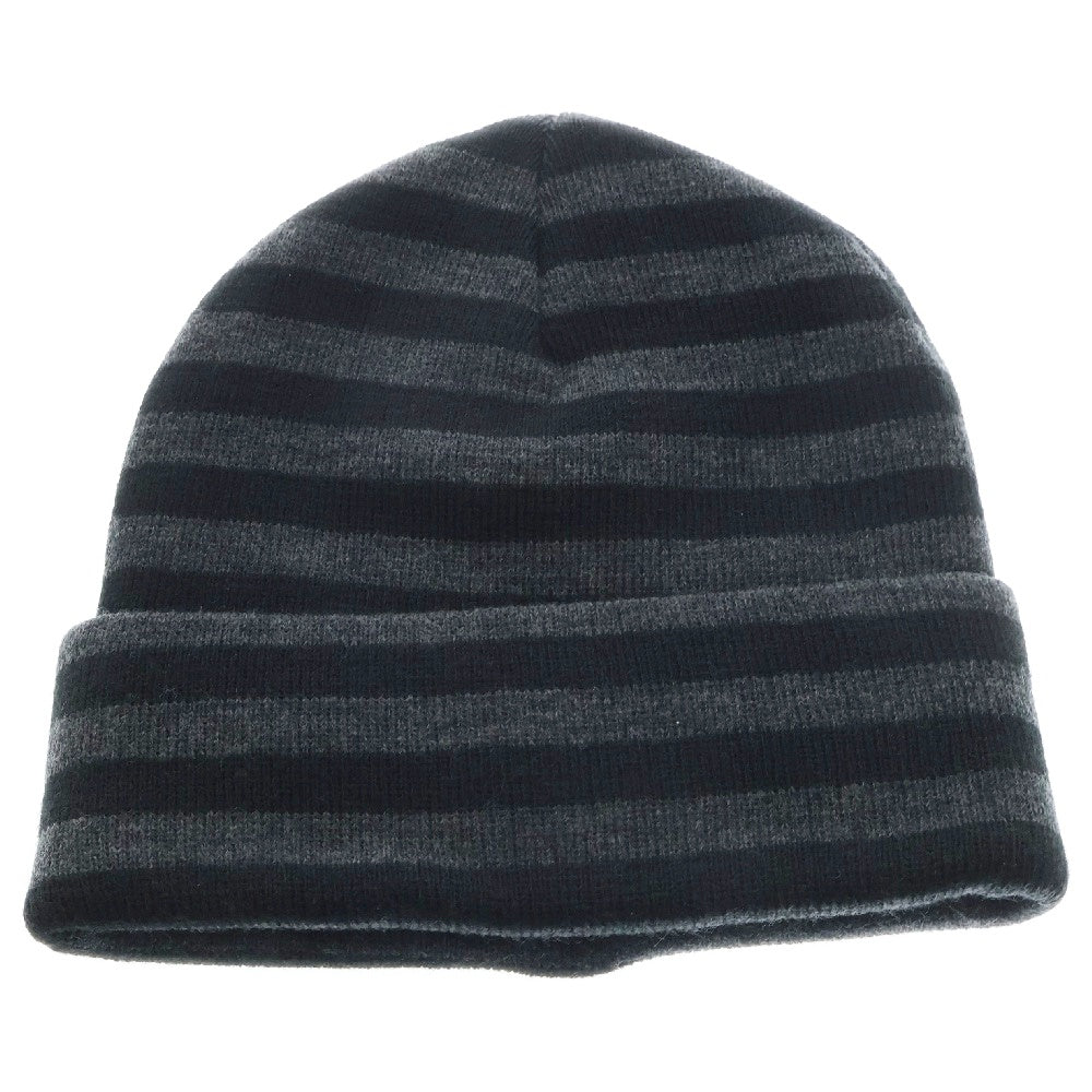 SUPREME(シュプリーム) 16AW VERTICAL LOGO STRIPED BEANIE バーティカルロゴ ストライプニットビーニー ブラック ボーダー